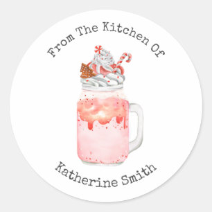 Peppermint Candy cane Milkshake från köket Runt Klistermärke
