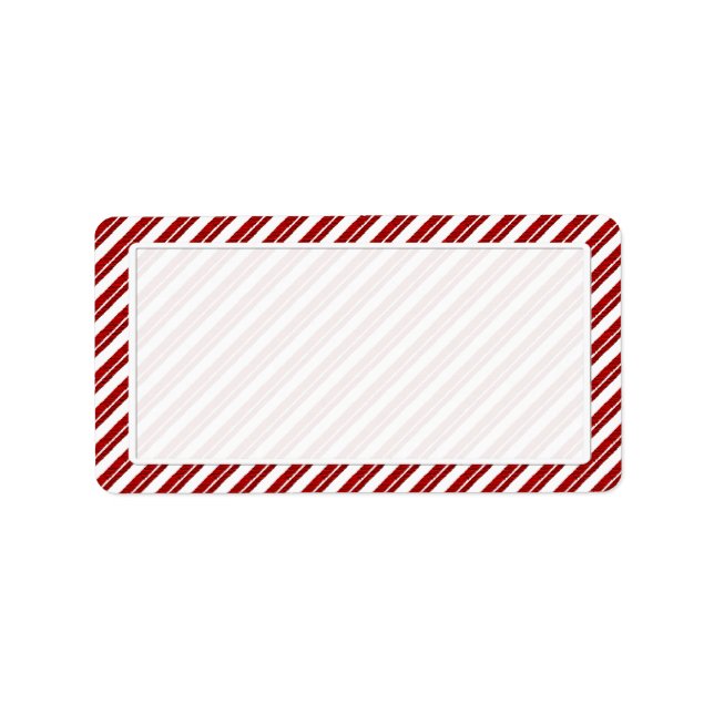 Peppermint Candy cane Rand Adressetiketter (Framsidan)