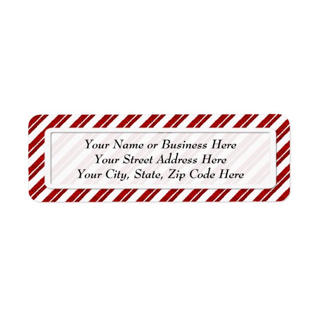 Peppermint Candy cane Rand Returetiketter Returadress Etikett (Framsidan)