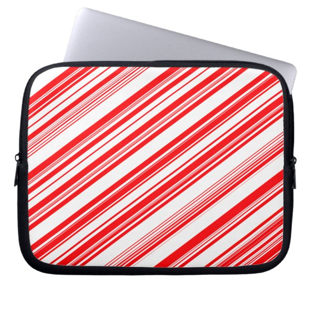 Peppermint Candy Cane Stripes Xmas Electronics Bag Laptop Fodral (Framsidan)