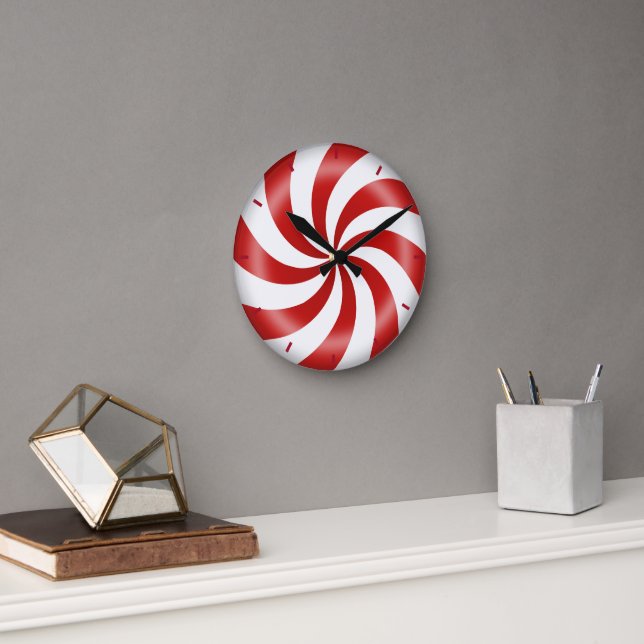 Peppermint Candy Clock Rund Klocka (Kontor)