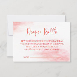 Peppermint Candy Diaper Raffle Card | Red Watercol Tack Kort
