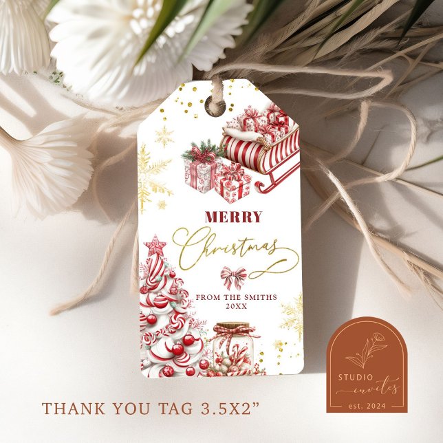 Peppermint Candy God jul Gift Märkres Presentetikett (Skapare uppladdad)