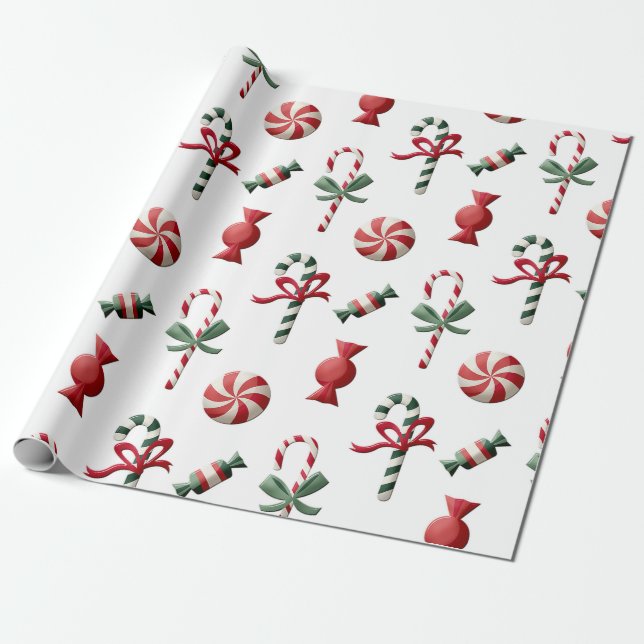 Peppermint Candy Jul Wrapping Papper Presentpapper (Utrullad)