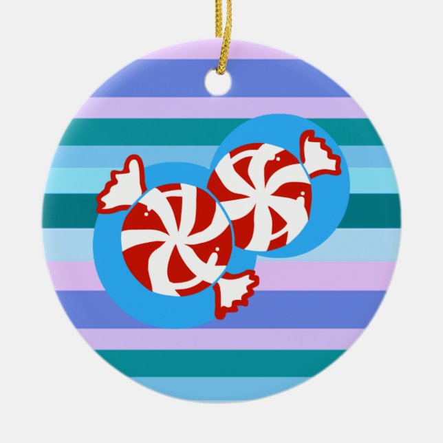 Peppermint Candy Julgransprydnad Keramik (Framsidan)