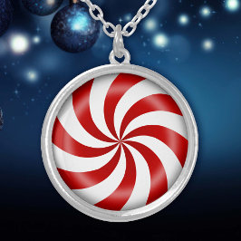 Peppermint Candy Necklace Silverpläterat Halsband