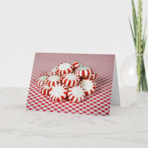 Peppermint Candy på gingham Helgkort