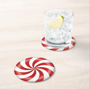 Peppermint Candy Papper Underlägg Rund