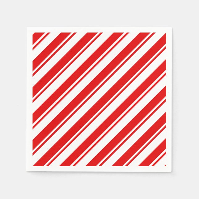 Peppermint Candy Red White Rand Pappersservett (Framsidan)