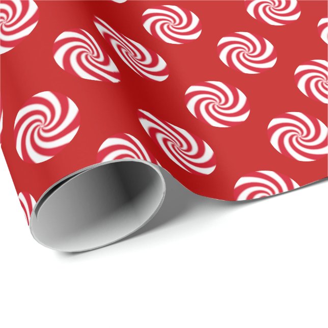 Peppermint Candy Swirl Juli Helgdag Presentpapper (Rullad Hörn)