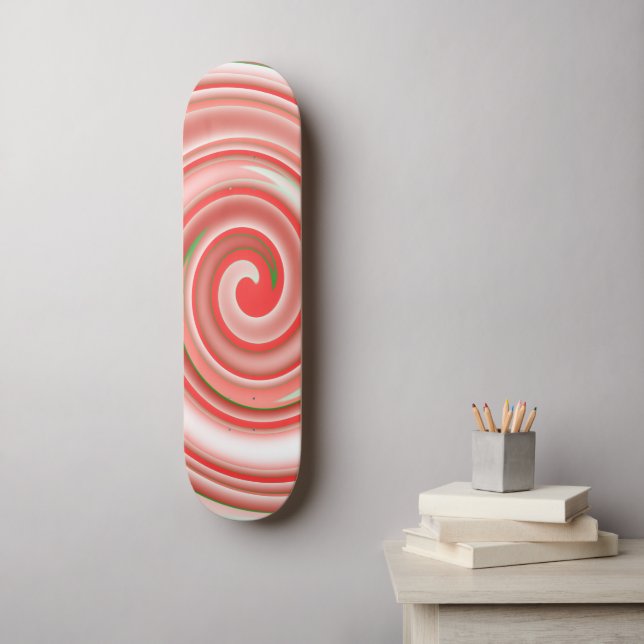 Peppermint Candy Swirl Mini Skateboard Bräda 18,5 Cm (Väggkonst)