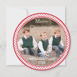 Peppermint Candy Swirl Photo jul Card Julkort