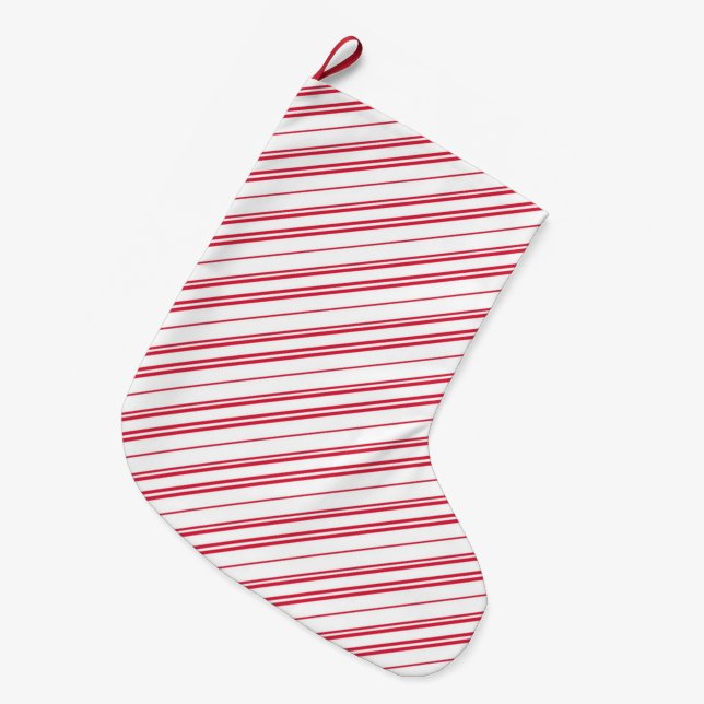 Peppermint Christmas Candy Cane Stripes Stor Julstrumpa (Framsidan (Hängande))