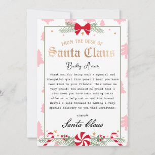 Peppermint Dreams Brev från Santa Printable Inbjudningar