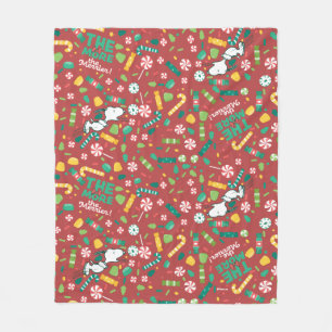 Peppermint Dreams Snoopy Candy Mönster Fleecefilt