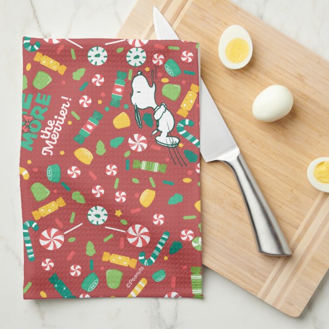 Peppermint Dreams Snoopy Candy Mönster Kökshandduk (Vikt i Fjärdedel)