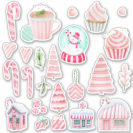 Peppermint Dreams Watercolor Stickers Klistermärken
