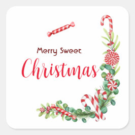 Peppermint Elegance Fyrkantigt Klistermärke