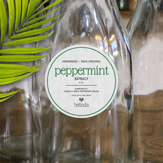 Peppermint Extract Personlig Bottenetikett Runt Klistermärke