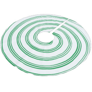 Peppermint Grönt och White Spiral Träd Skirt Julgransmatta Borstad Polyester