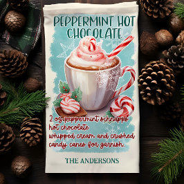 Peppermint Hett Chocolate jul Cocktail Recipe Kökshandduk