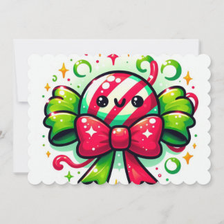 Peppermint Joy: Holiday Candy Character Inbjudningar