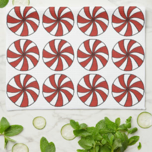 Peppermint jul Candy Candies Helgdag Towel Kökshandduk