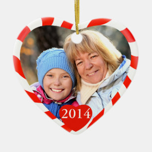 Peppermint jul Heart Photo Julgransprydnad Keramik