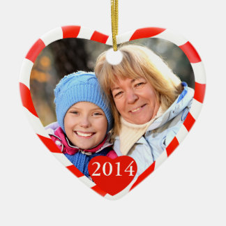 Peppermint jul Heart Photo Julgransprydnad Keramik