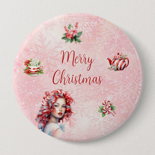 Peppermint jul Tea Party Rosa Snowflake Knapp