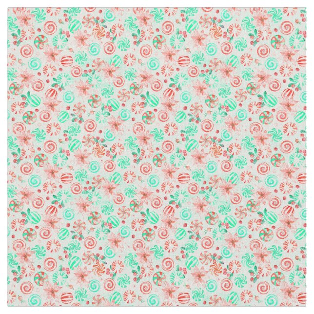 Peppermint Julväv Tyg (Närbild)