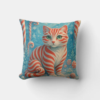 Peppermint Kitten - Candy Cane Forest Pillow Kudde