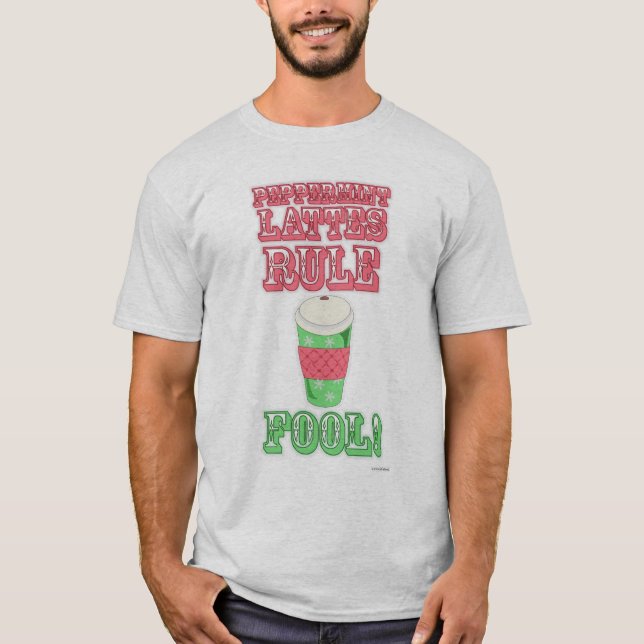 Peppermint Latte Funny Coola Tecknad Slogan T Shirt (Framsida)
