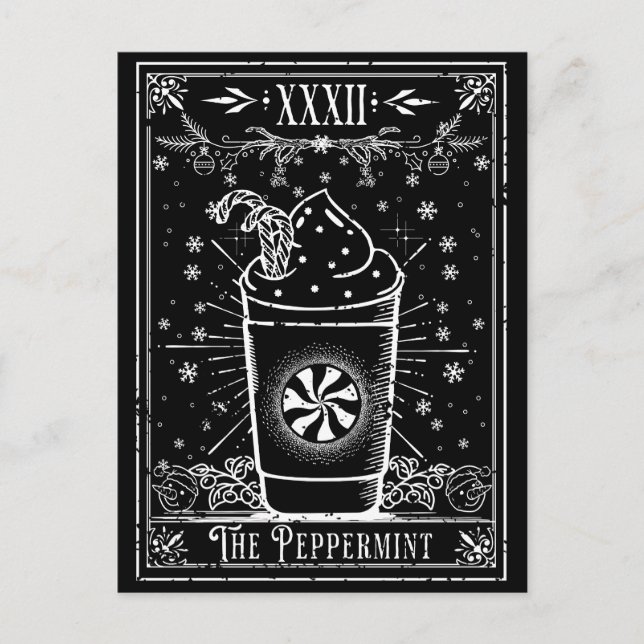 Peppermint Latte Tarot Card Vykort (Framsida)