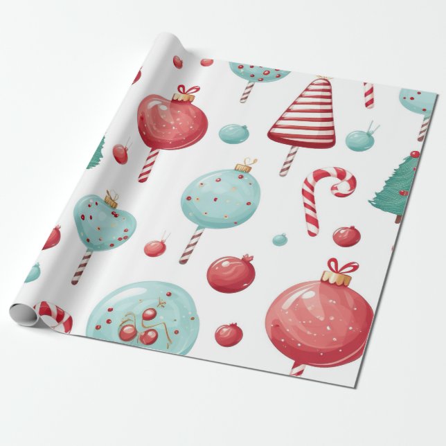 Peppermint Lollipop SweetShop Jul Presentpapper (Utrullad)