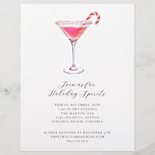 Peppermint Martini Helgdag Cocktail Party Inbjudan Reklamblad