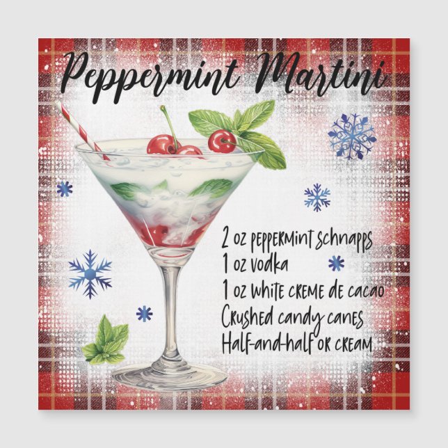 Peppermint Martini Magnetic Card (Framsida)