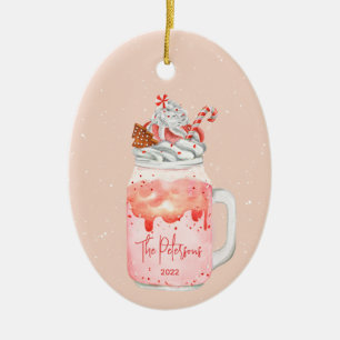 Peppermint Milkskakjul Helgdag Ceramic Orn Julgransprydnad Keramik
