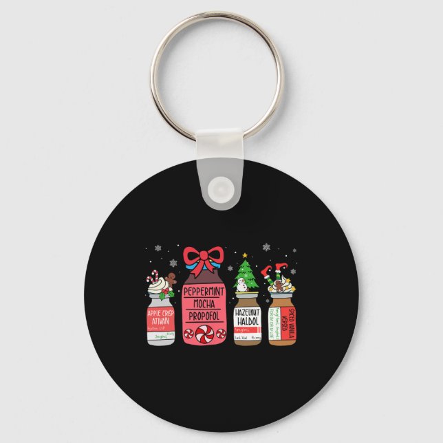 Peppermint Mocha Propofol jul Nurse Er Ed Ic Nyckelring (Framsida)