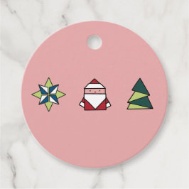 Peppermint Origami jul Gåvor Etiketter