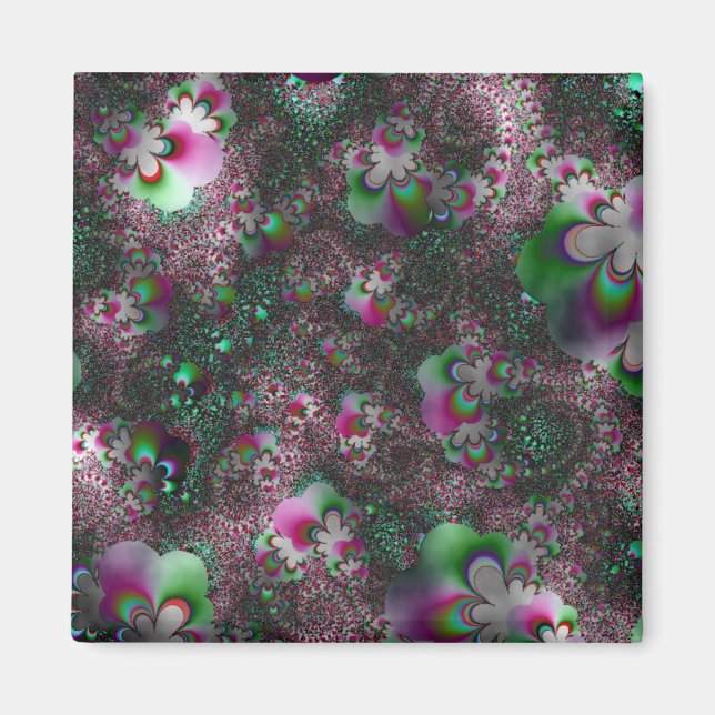 "Peppermint Paisley Fantasy" ~ Abstrakt Art Print Magnet (Framsidan)