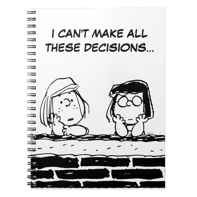 Peppermint Patty & Marcie vid muren Anteckningsbok (Framsidan)