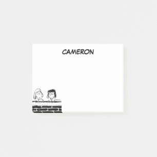 Peppermint Patty & Marcie vid muren Post-it Block