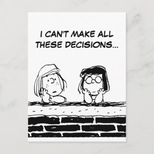 Peppermint Patty och Marcie vid muren Vykort