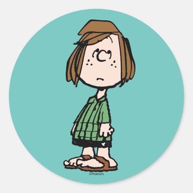 Peppermint Patty Rolling Öga Runt Klistermärke (Framsida)
