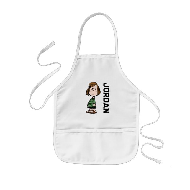 Peppermint Patty Rolling Ögon | Lägg till ditt nam Barnförkläde (Framsidan)
