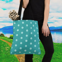 Peppermint Polka dot Large Shoulder Bag