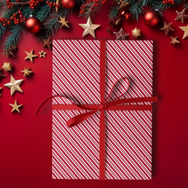 Peppermint Rand Red and White Classic-jul Presentpapper (Skapare uppladdad)