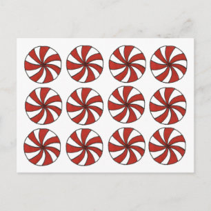 Peppermint Red White Starlight Mint jul Julafton Helg Vykort