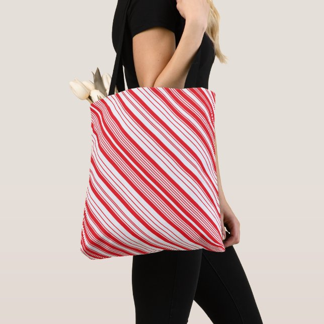 Peppermint Shoulder Tote (2 storlekar) Tygkasse (Närbild)